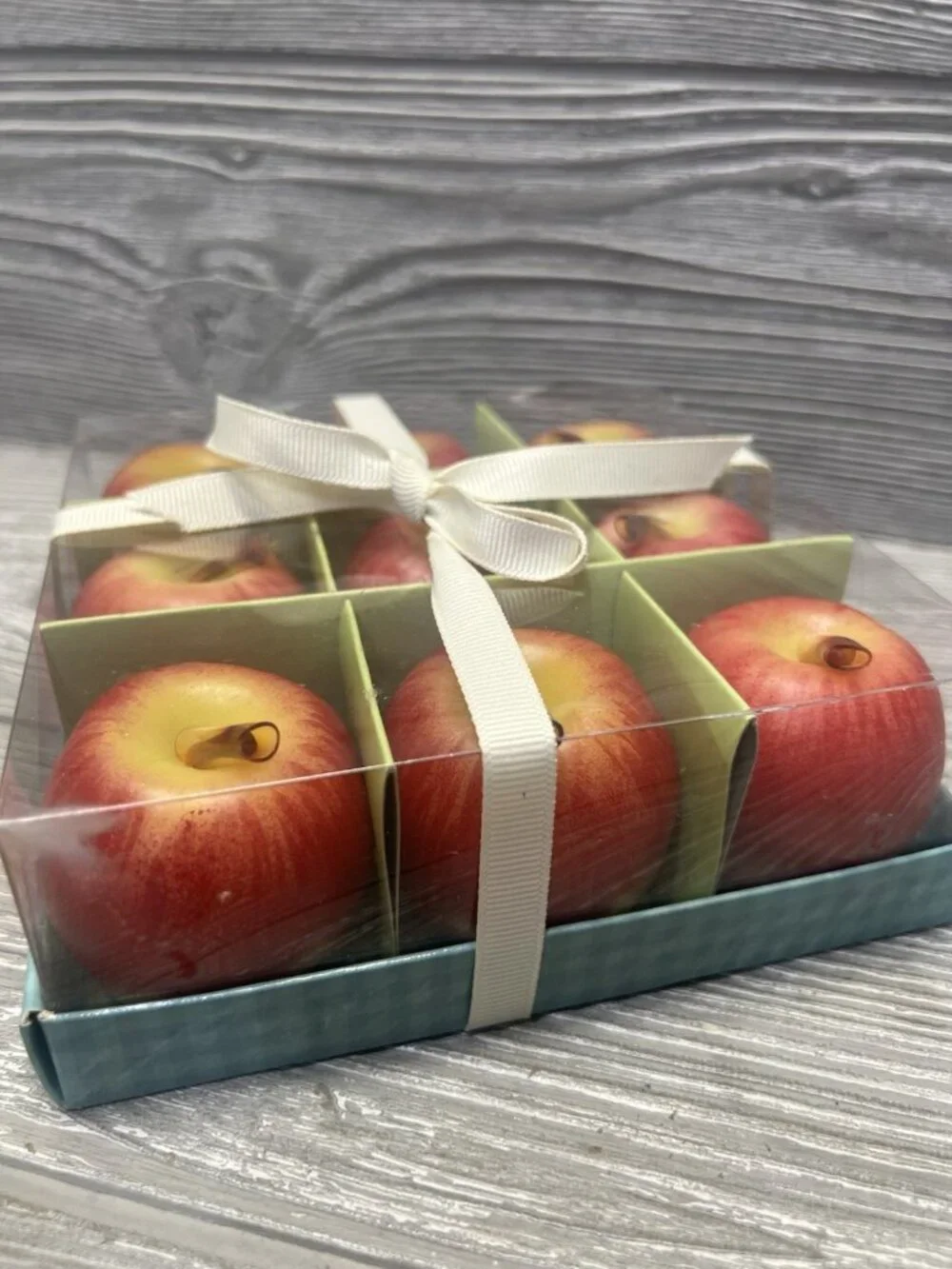 Set of 9 Red Apple Shaped Mini Candles 2” Boxed Target New Old Stock